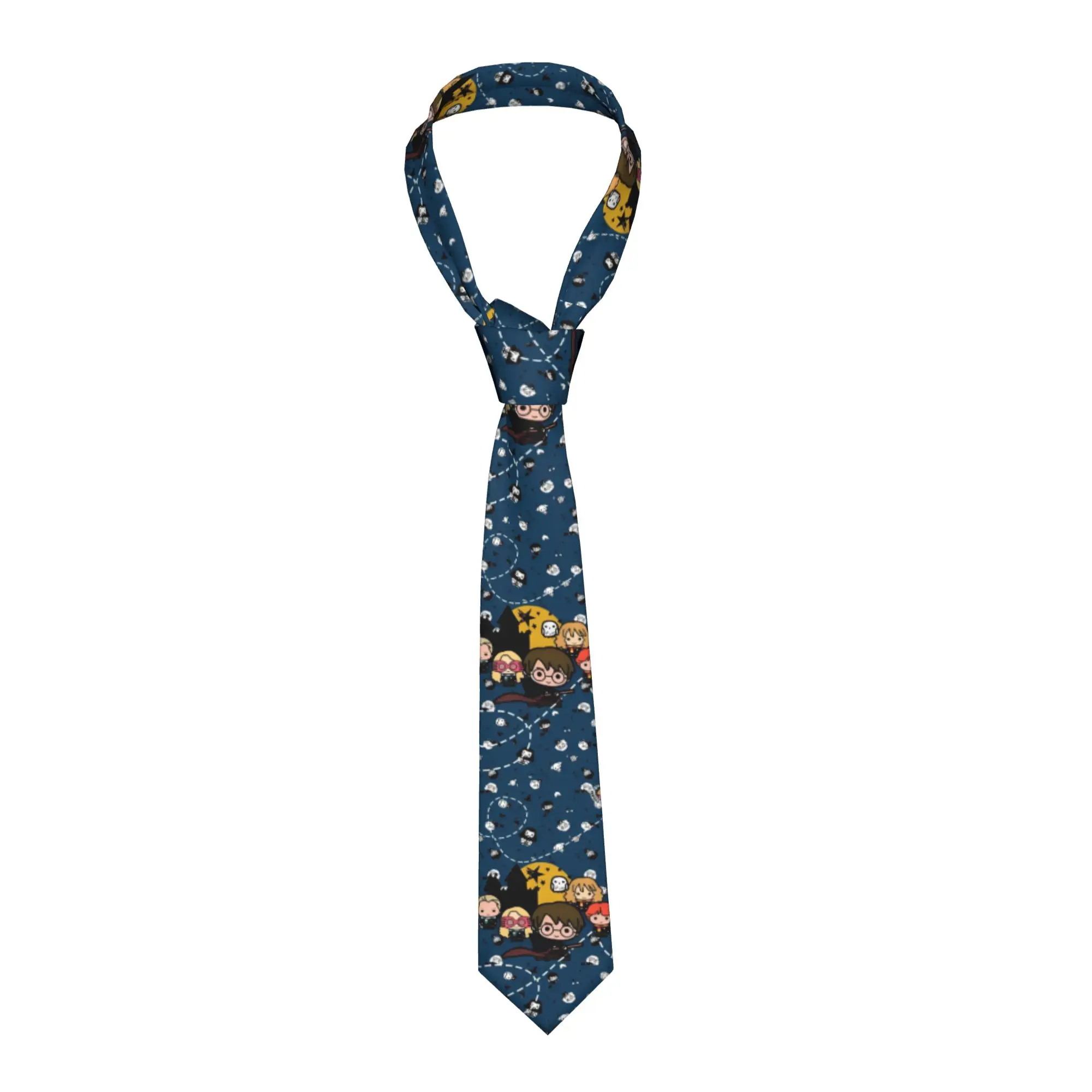 Custom Mens H-Harryed Anime Necktie Halloween Bat Spooky Fashion Tie For Business