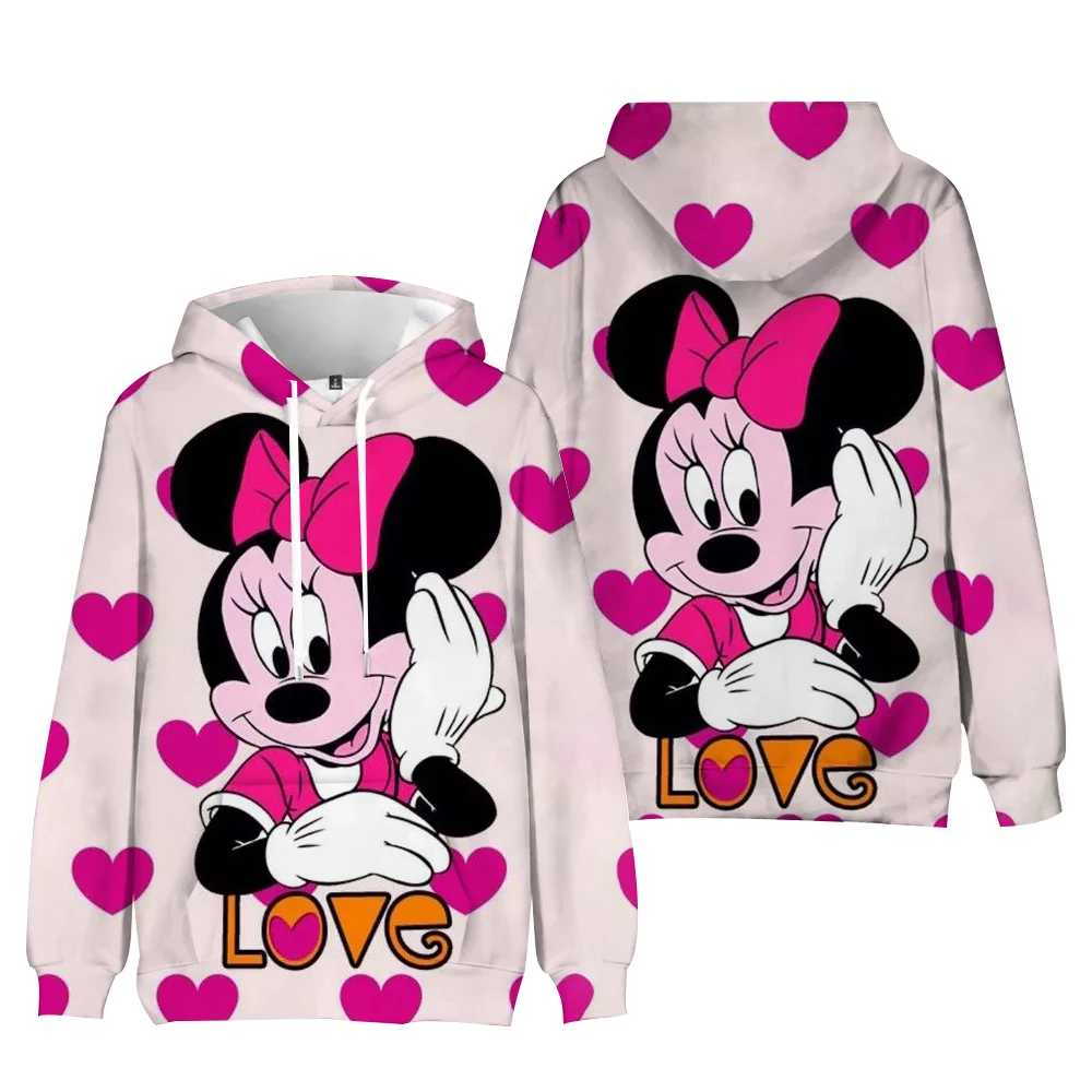 Disney Cartoon Print Hoodie Women Funny Hip Hop Mickey Minnie Mouse Print Autumn and Winter Fashion Harajuku Sweater Men Hoodie