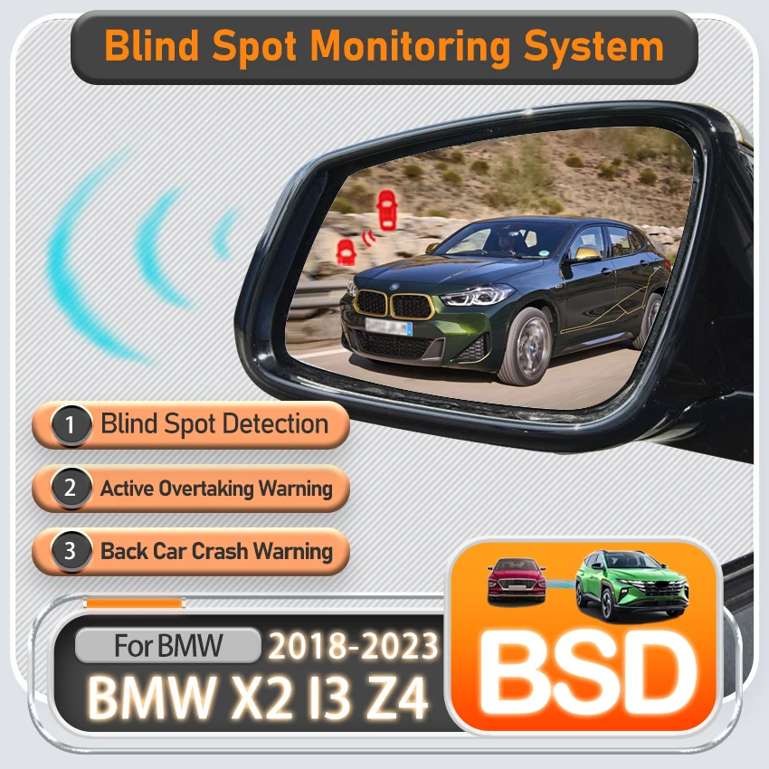 Car BSD BSM BSA Blind Area Spot Warning Drive Mirror Rear Radar Microwave Detection System 79GHZ For BMW X2 I3 Z4 2018-2023