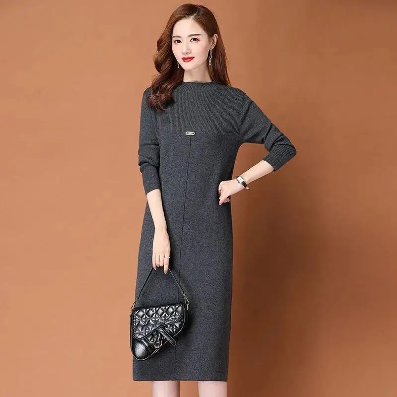 

Fashion Slim Mother Sweater New Knitted Spring Autumn Pullovers Tops Winter Clothes Woman Dress Elegant Woolen Ladies Jumper