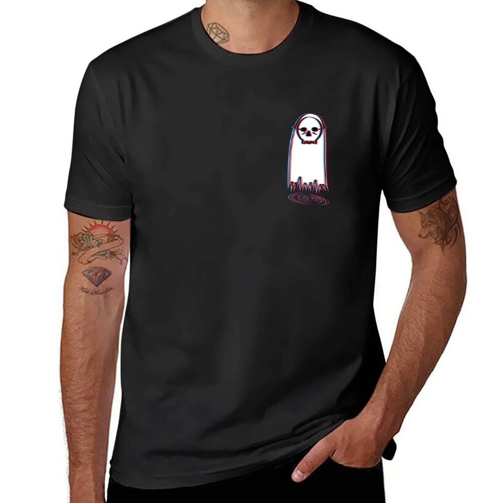 T-shirt de máscara esqueleto 3D para homens, camiseta fantasma, roupas kawaii, tops, verão, fruta do tear, littlebrowdSTU