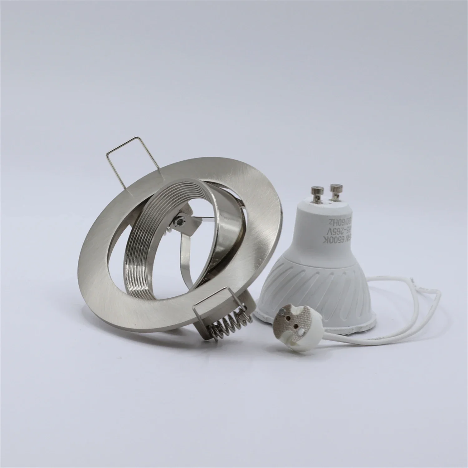 Zinc Alloy Recessed Spotlight Frame Satin Nickel Cut Out 75mm Fixture Frame Ceiling LED Panel Light