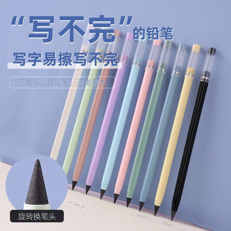 

Alloy Head Infinity Pencil Office Equipment Aesthetic School Supplies Unlimited Writing Pencil for Student Free of Sharpening