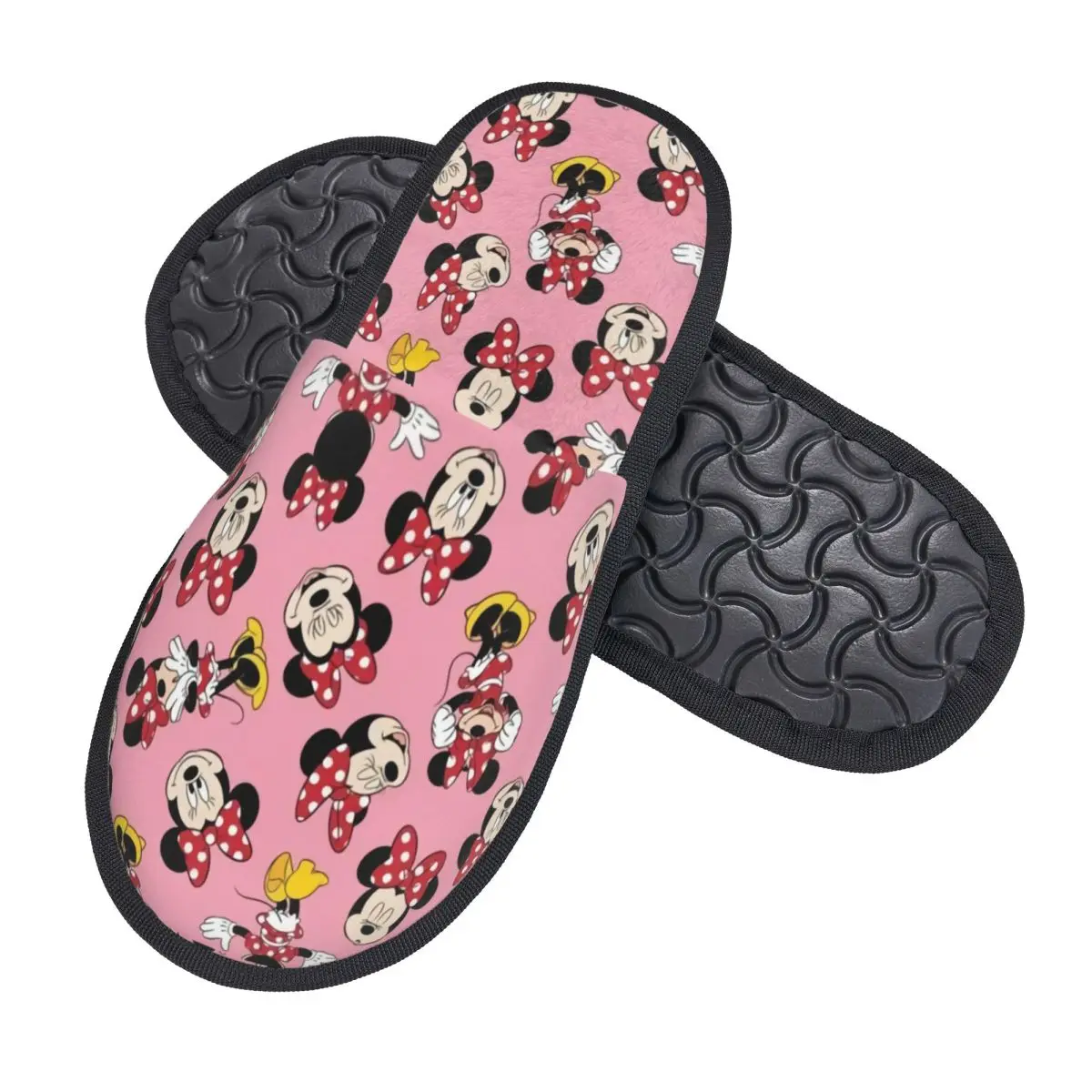 Custom Mickey Mouse Anime Cartoon Soft Memory Foam House Slippers Women Comfy Warm Anti-Skid Slipper