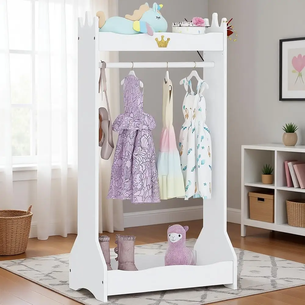 

Детский органайзер для хранения вещей с подвесным шкафом и полкой для детей от 3 лет, белый
