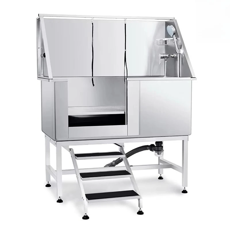 

Ванна для собак с левым входом и раковиной из нержавеющей стали, спа-станция для ухода за животными, ванна для купания и груминга для собак