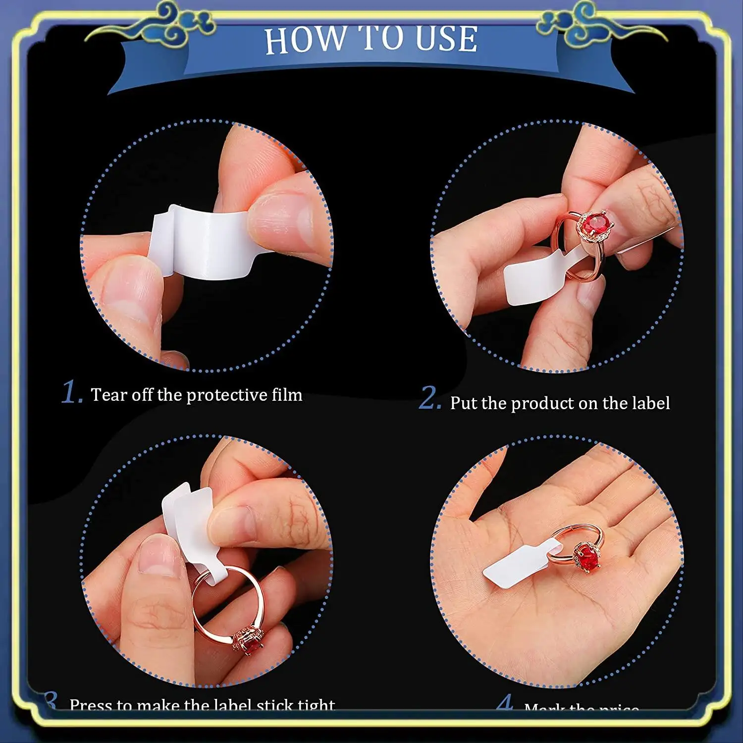 

Portable 500Pcs Blank Jewelry Price Tags Stickers Jewelry Price Label For Necklace Earring Price Identify Rectangle Label