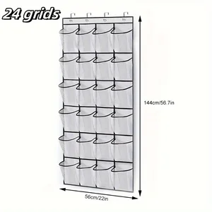 1X24 Grid Serba-serbi yang Dipasang Di Dinding Organizer Sepatu Rak Penyimpanan Tas Lemari Kain Saku Jaring Gantung Bening Di Atas Pintu Kotak Kain 12 penyelenggara penjualan terbaik - №