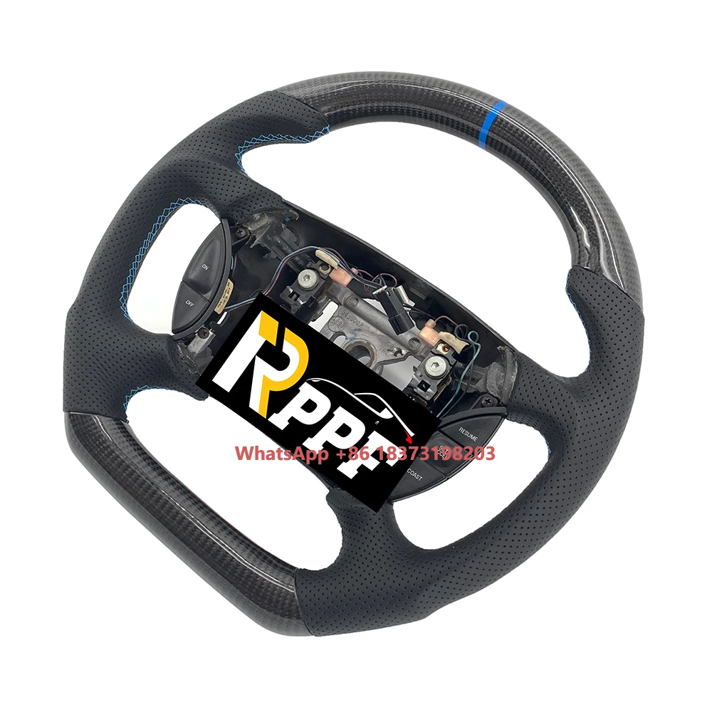 

Рулевое колесо из углеродного волокна RPPF с накладкой и рамой ключа для рулевого колеса Mustang 99-04