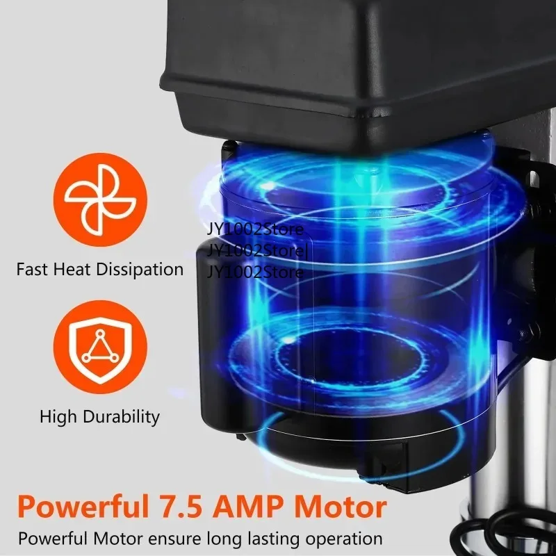 

13 Inch Floor Drill Press 7.5 Amp 120V 288-3084 RPM Variable Speed Cast Iron Bench Drill Press 0-45° Tilting for Wood And Metal