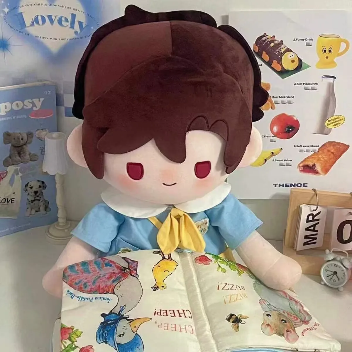 Vestiti per bambini da 40 cm, vestiti per bambole in cotone, un set di posture che cambiano, attributi variabili, bambole di peluche sia per uomini che per donne