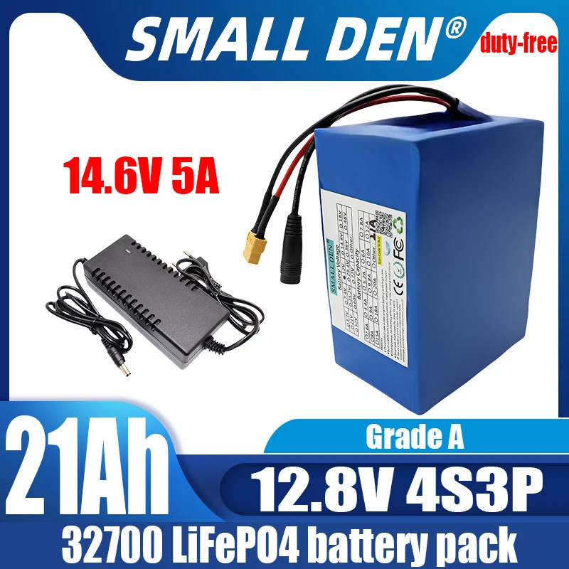 

32700 12,8 V 21Ah Lifepo4 Batterie Pack 4S3P 40A Gleichen port ladung und entladung Ausgewogene BMS 12V netzteil E-boot + 5A Lad