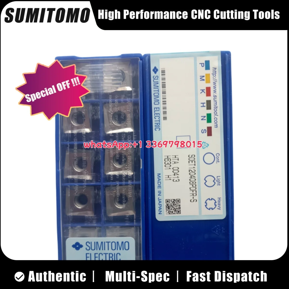 

SUMITOMO Original SOET SOET120408PDFR-S H1 Фрезерная вставка 10 шт.