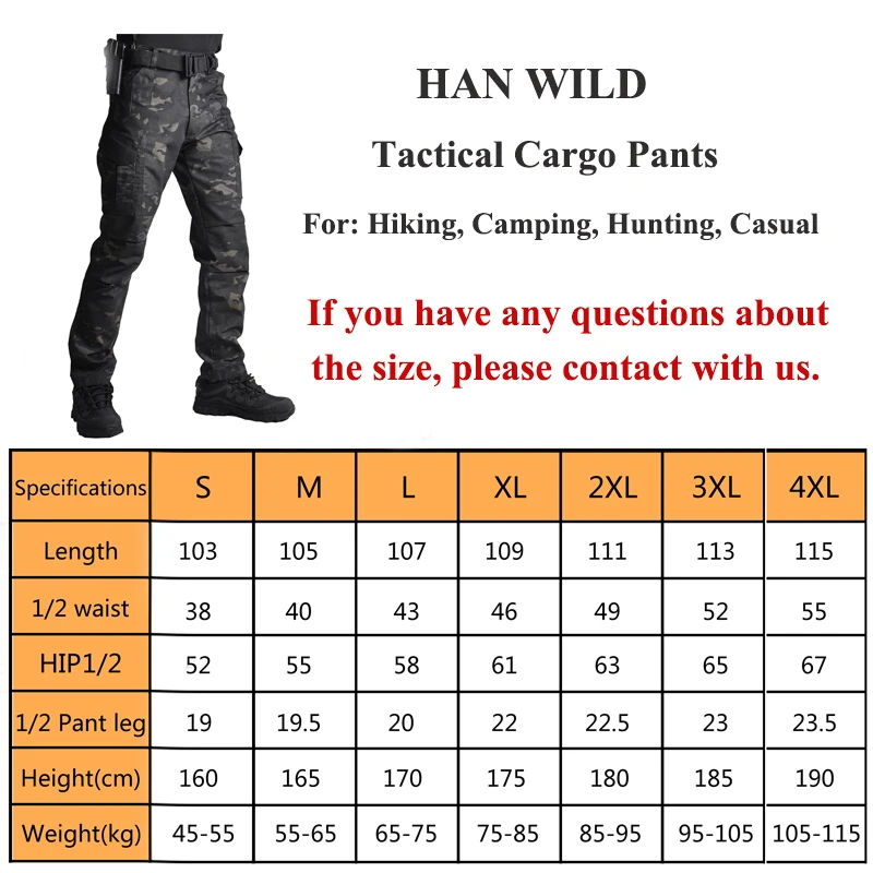 Outdoor Cargo Pants Men's Casual Camouflage FIshing Pants Fashion Streetwear Jogger Tactical Softair Trousers Men Clothing Pants