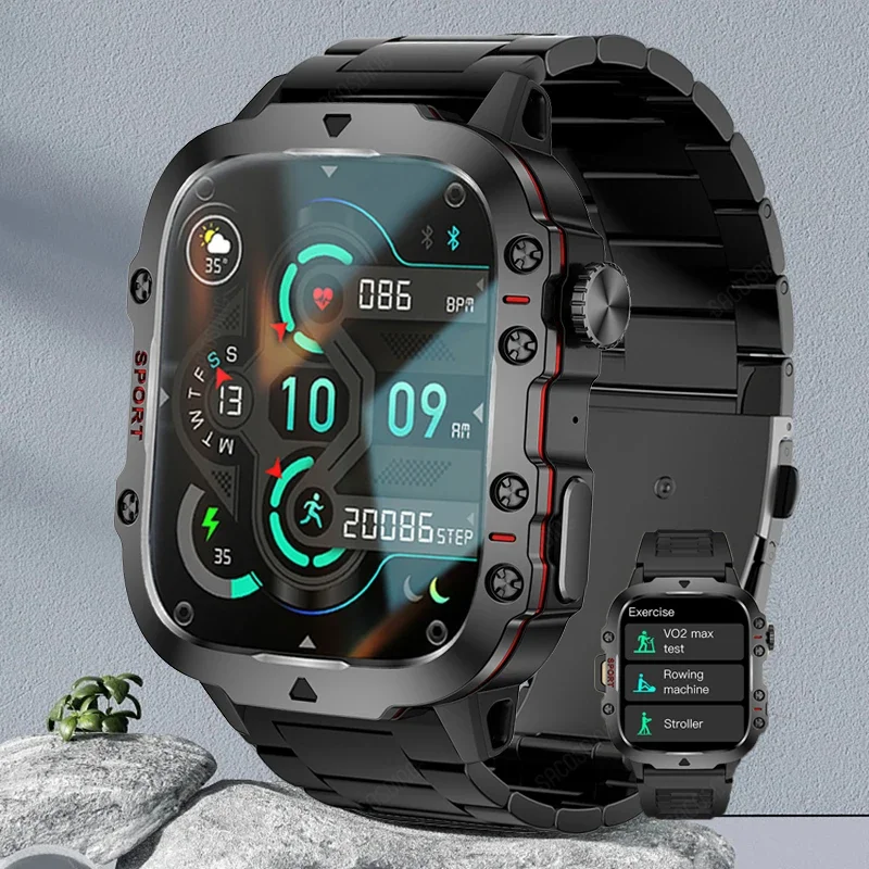 

Новинка 2024, мужские военные Смарт-часы Xiaomi, IP68, 5ATM, спортивный фитнес-трекер для активного отдыха, монитор здоровья, 1,96 дюйма, BT, Смарт-часы для мужчин