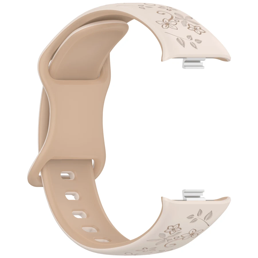 2-kleurige gegraveerde bloemenband voor Redmi Watch 4/5/6 Smartwatch, zachte band voor Xiaomi Mi Band 8/9/10 Pro, armband