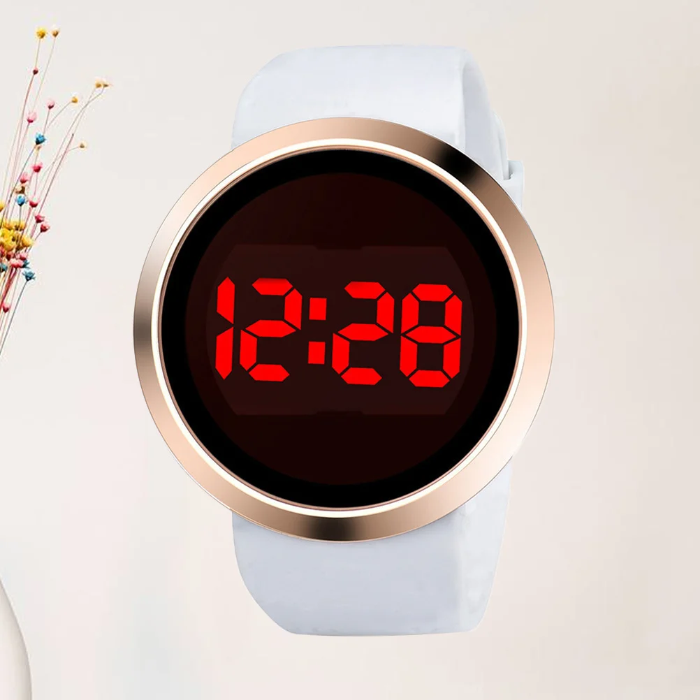 ساعة Led Pu Band شاشة تعمل باللمس ساعة سبيكة رقمية موضة للجنسين ساعة يد إلكترونية للرجال والنساء هدية دش #3