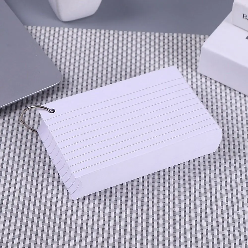 Loose-Leaf Binder Memo Book Portable Horizontal Line Double-sided Flash Cards With Cover Loose-Leaf Index Cards Office