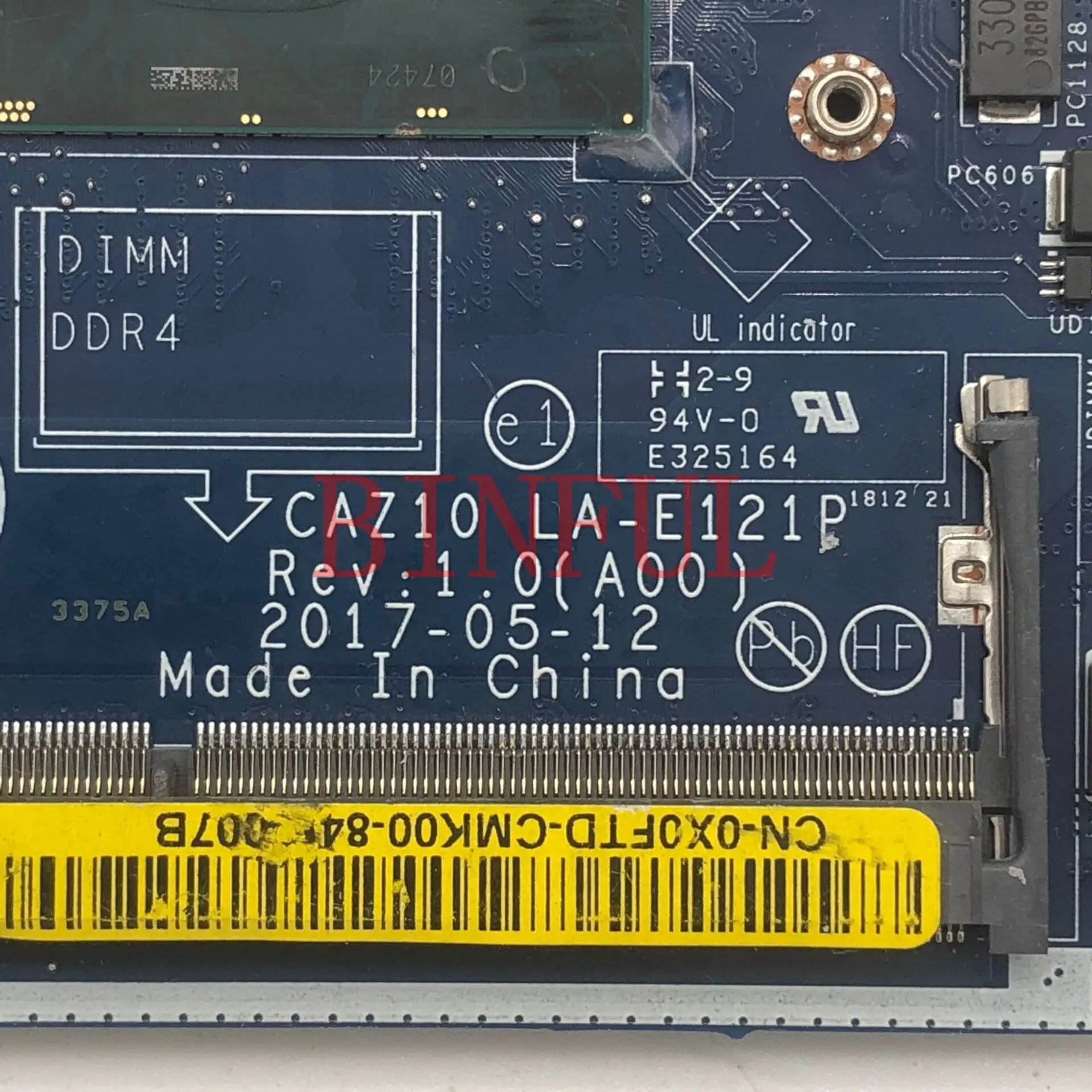 

0X0FTD X0FTD CN-0X0FTD For Dell Latitude E7280 7280 Laptop Motherboard CAZ10 LA-E121P With SR2F1 I7-6600U CPU 100%Full Tested OK