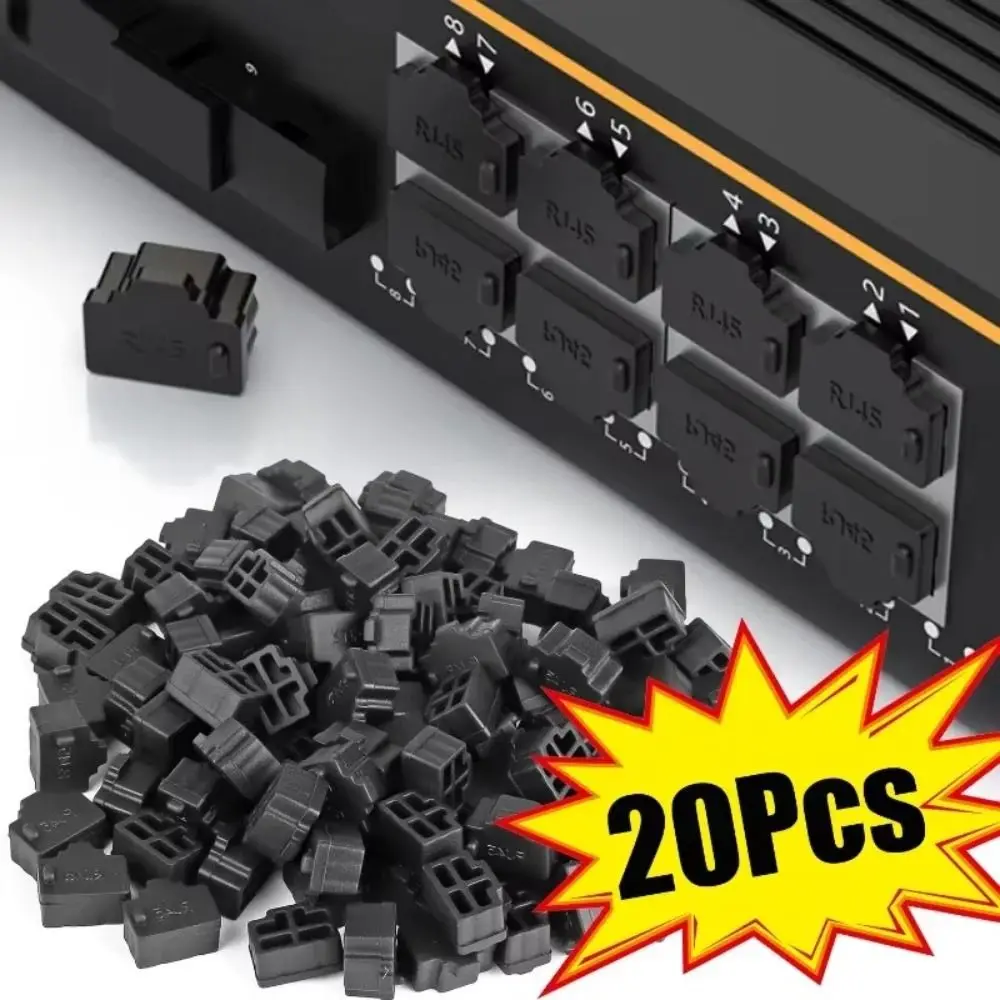 New Silicone RJ45 Dustplugs Durable Black Transparent Ethernet Hub Port Cover Dust Cover Plug