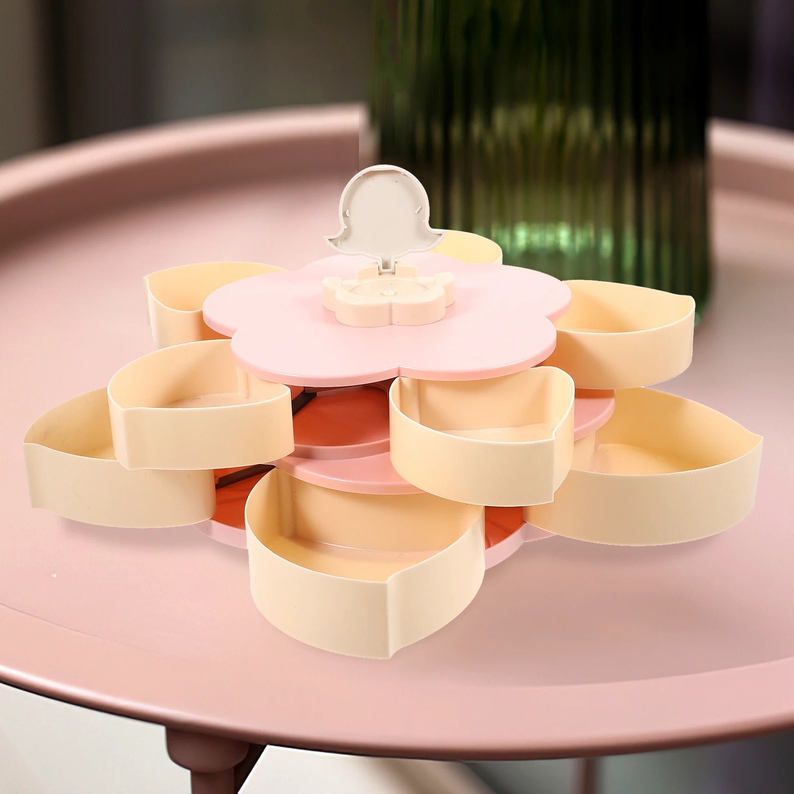 

Snack Storage Tray Serving Candy Case Holder Fruit Dish Container Nut Plate Pp Organizer Food