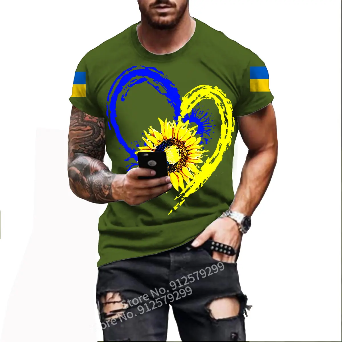 Cool Ukraine Flag Sunflower T-shirts Letter Ukrain Print Tee Shirt Men/women Summer Tshirt Oversized Clothes