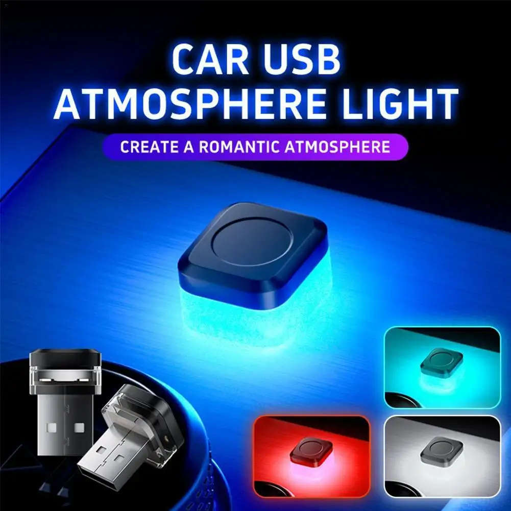 1pc Mini Car USB Decorative Ambient Light Colorful Atmosphere LED Interior Lighting Laptop Keyboard Lamp Car Interior Decoration