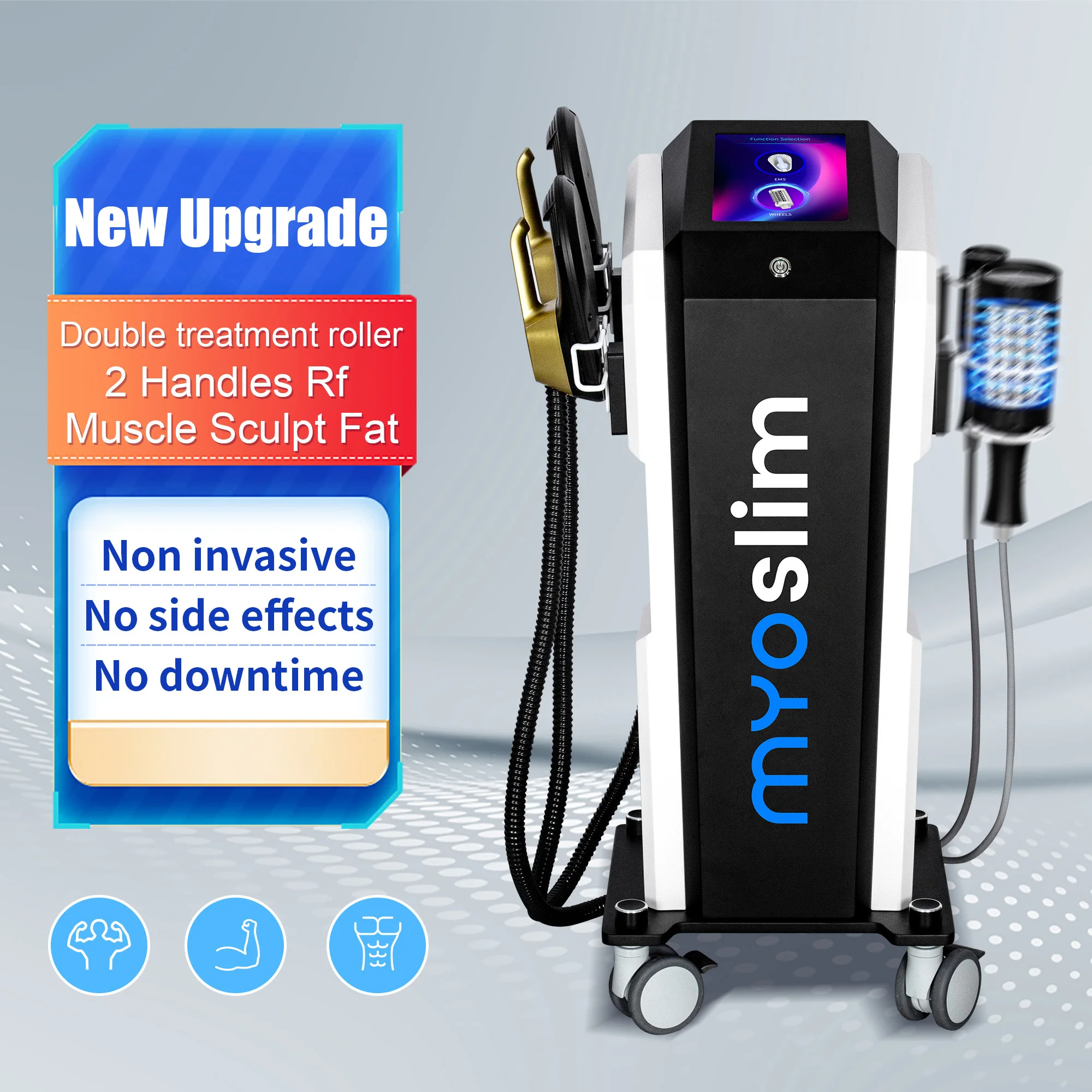 

2in1 EMS RF 6500W 360 Rotating Roller Roller Massager Muscle Stimulator for Body Sculpting & Toning Professional Salon Machine