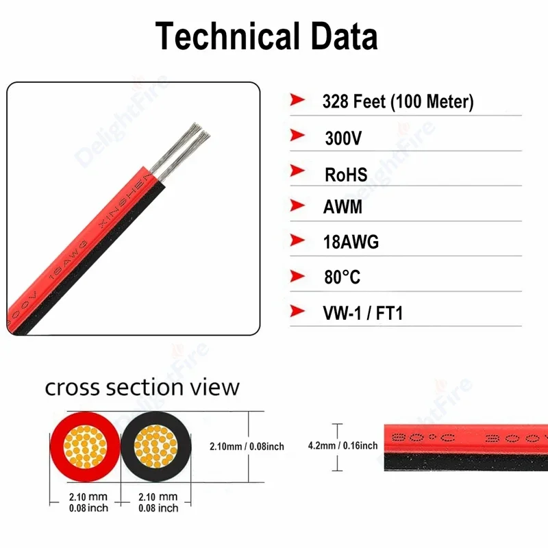 Cable de tira de LED de 2 pines, Cable eléctrico rojo y negro de 5V y 12V, Cables de extensión de conector JST de 2 núcleos para iluminación LED,