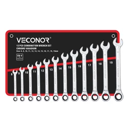 8-19mm Keys Ratchet Wrench Spanner Set of Tools Combination Wrench Head Wrench