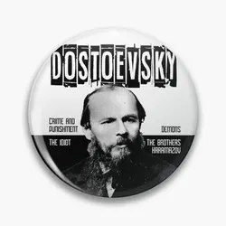 Dostoevsky Russian Novelist Soft Button Pin Fashion Cute Metal Creative Lapel Pin Cartoon Women Brooch Collar Badge Clothes