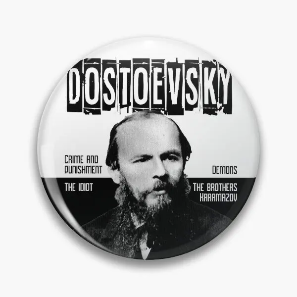 Dostoevsky Russian Novelist  Soft Button Pin Fashion Cute Metal Creative Lapel Pin Cartoon Women Brooch Collar Badge Clothes