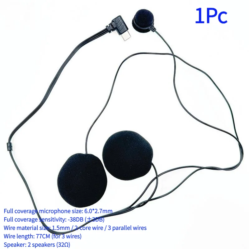 1Pc Type-C Plug HD Noise Reduction Motorcycle Full Face Helmet Headset Microphone Soft Mic For E1/X1 Bluetooth - view 4
