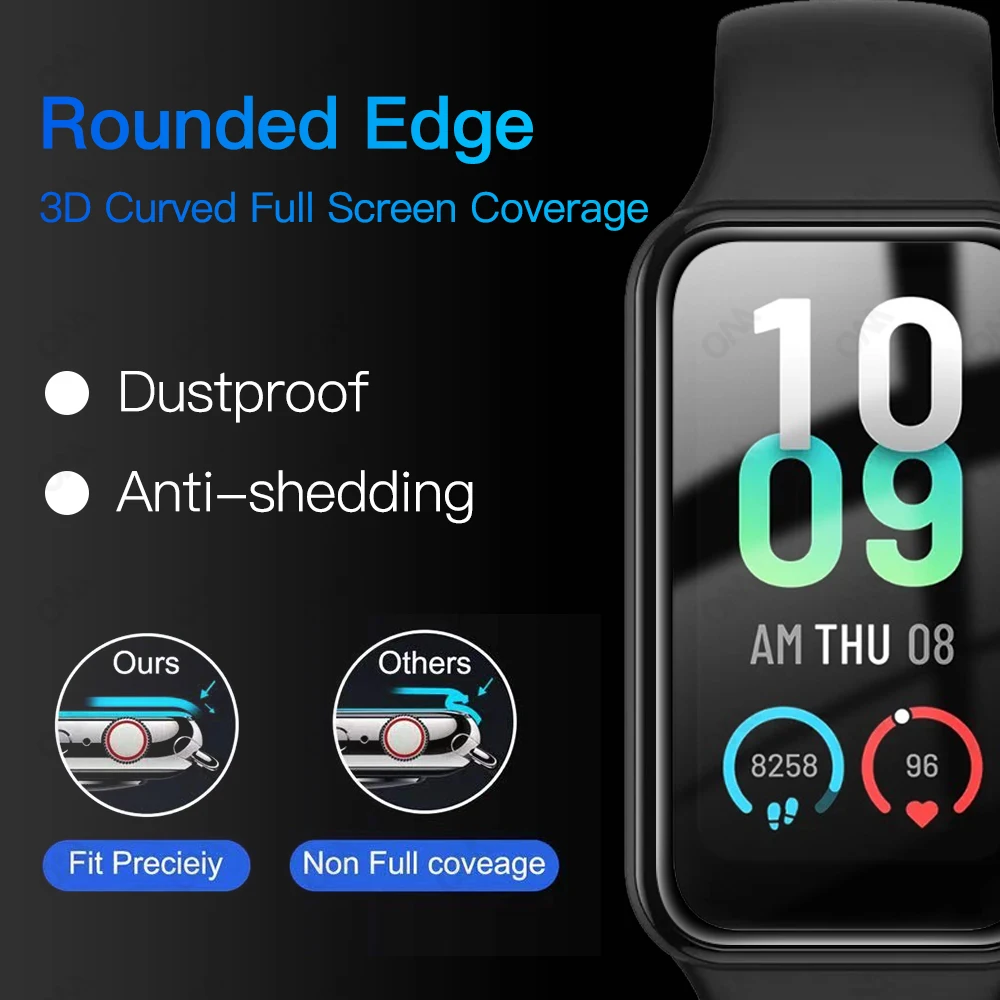 5D Full Screen Protector for Amazfit Band 7 5 Smart watch Protective Film HD Explosion-proof for Amazfit Band 5 7 Not Glass
