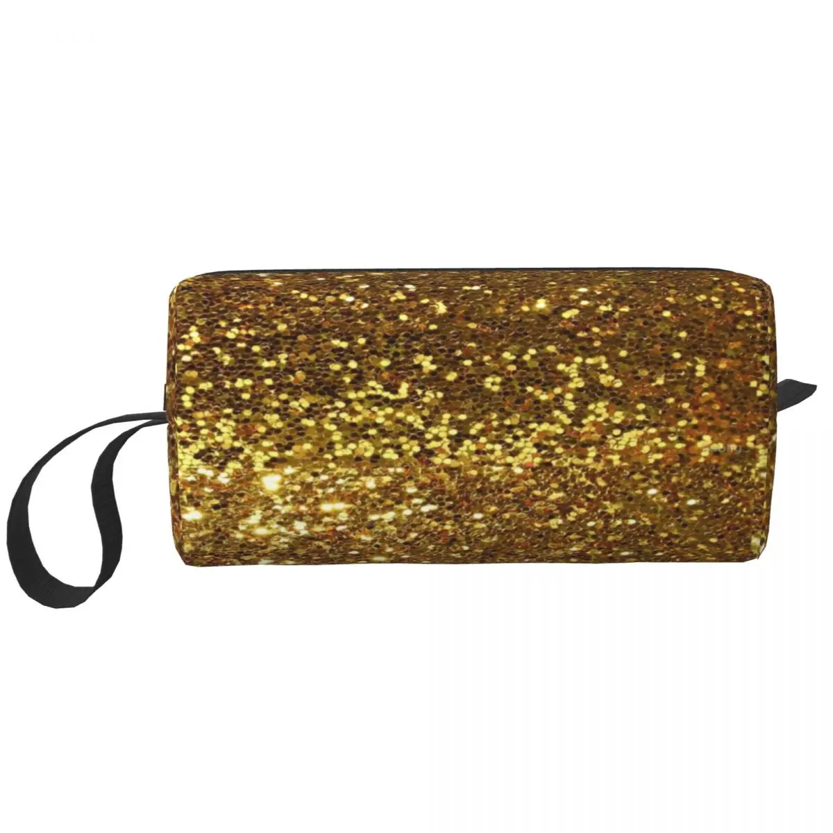 Gold Glitter Makeup Bag para Mulheres, Organizador de Cosméticos, Armazenamento, Kit Dopp, Higiene Pessoal Portátil, Beleza, Travel Pencil Case