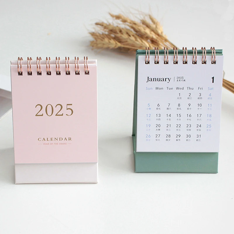 

2025 Desk Calendar Cute Daily Planner Simple Solid Color Calendar Learning Goal List To-Do List Home Office Supplies