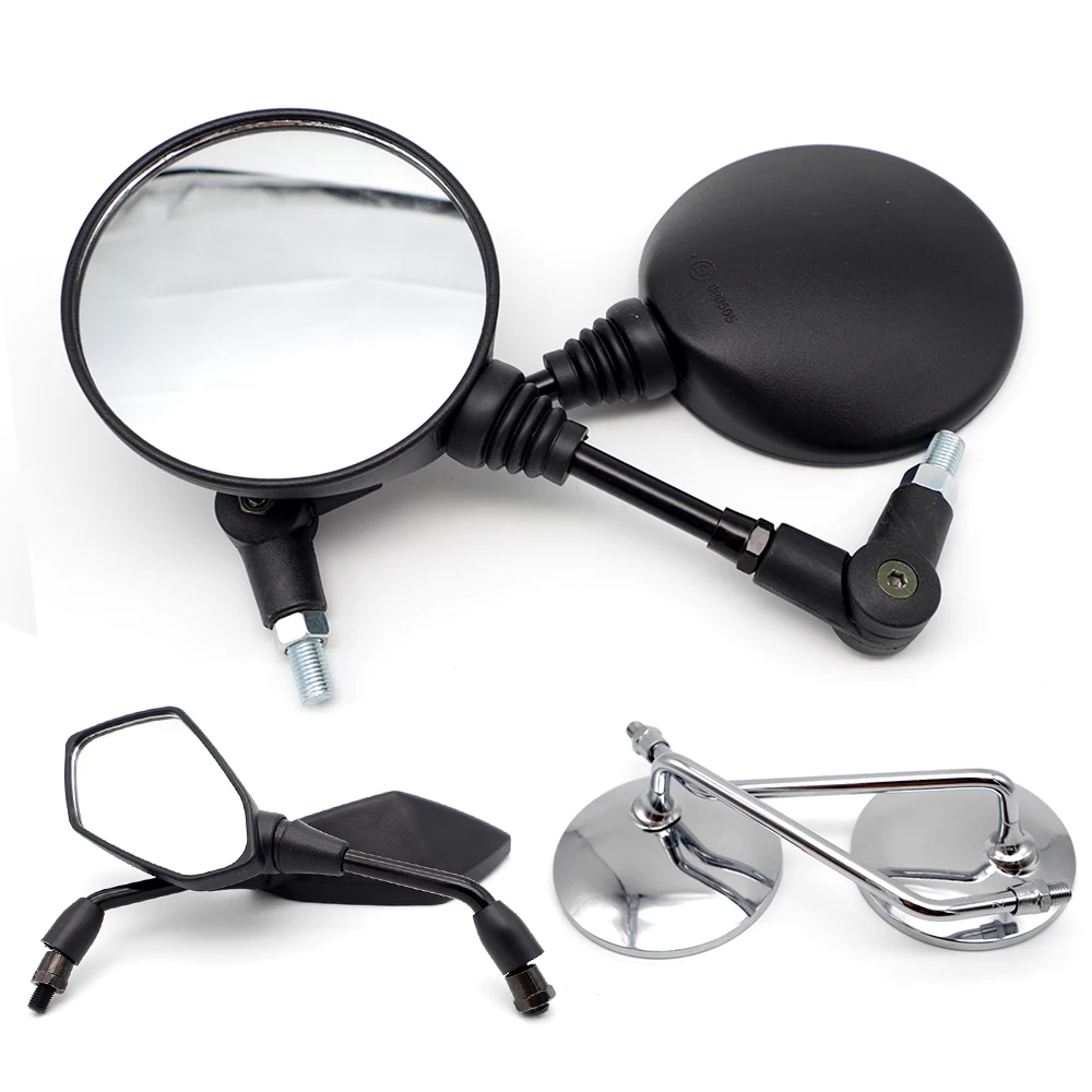 

Motorcycle Accessories Universal 8mm/10mm Handlebar Bar End Rear View Side Mirrors for Kawasaki Kxf450 W650 Wing W800 Er5 Er6F