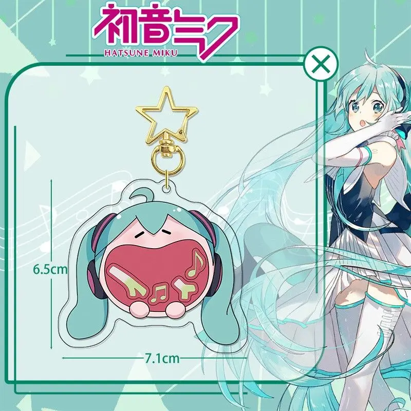 Hatsune Miku Acryl-Schlüsselanhänger Niedlicher Cartoon Hochwertiger Anime-Anhänger Geeignet für Rucksack Auto-Dekoration Sammlung Freunde Geschenk – Detail 3