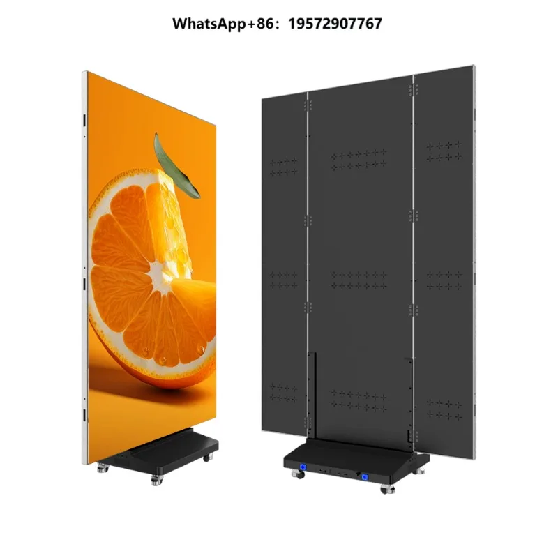 Double Side Display Seamless Splicing 3Foldable Poster LED Display Screen Led Screen Indoor Standing Advertising Screen