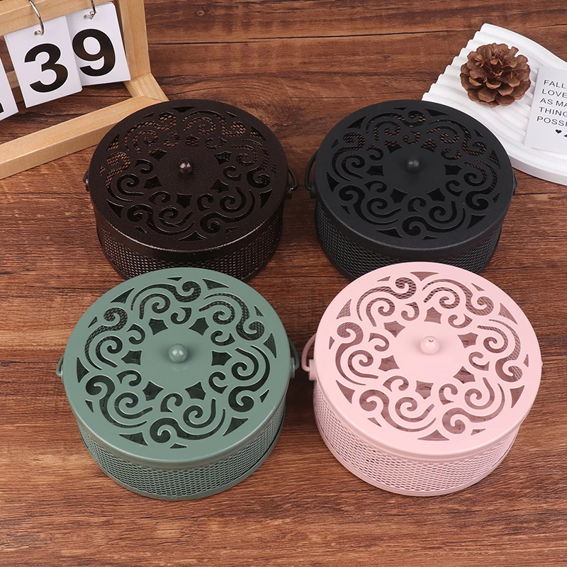 Mosquito-Repellent Fireproof Mosquito-Repellent Household With Cover Portable Wrought Iron Sandalwood Mosquito Incense Burner~