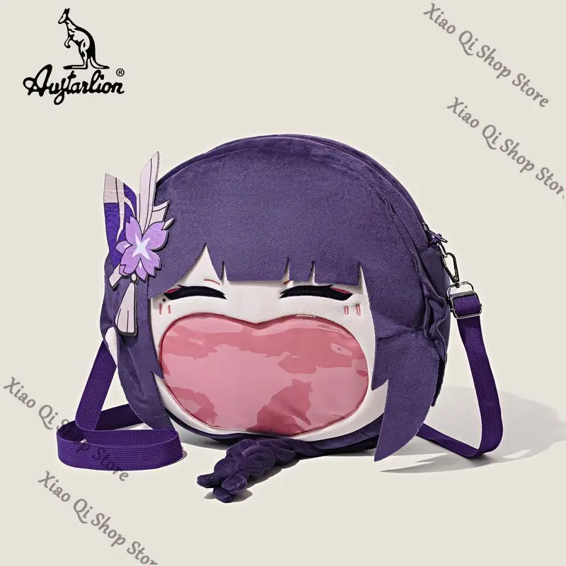 

official Genuine Genshin Impact Game Raiden Shogun Big Mouth itabag Anime ambitus Plush backpack High appearance level