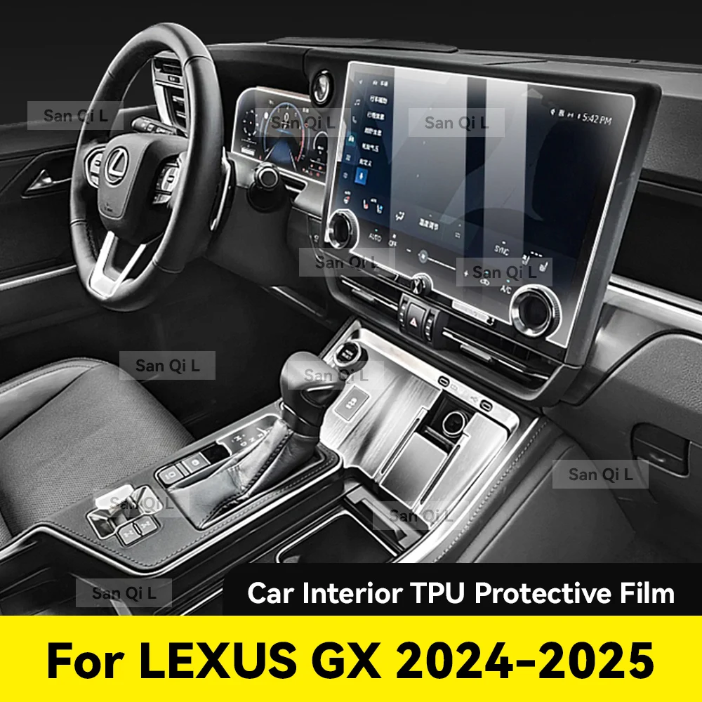 

Для LEXUS GX 2024 2025 устойчивая к царапинам дверь автомобиля, центральная консоль, медиа-приборная панель, навигация, автомобильные аксессуары, защитная пленка из ТПУ