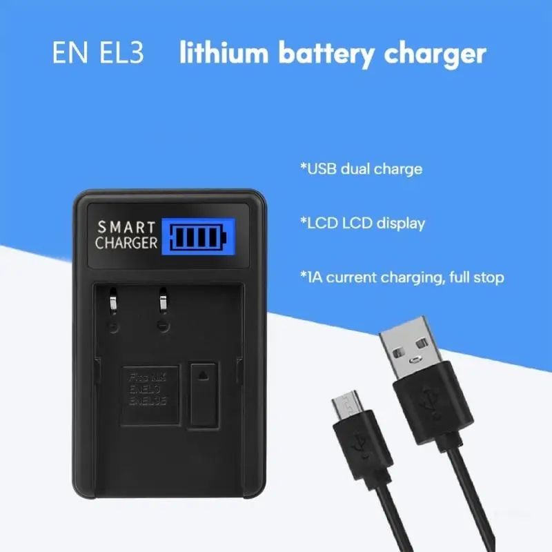 EN-EL3 LCD USB Camera Battery Charging Dock for D100 D100 SLR D200 D300 D300s D50 D70 D70s D80 Battery Dropship