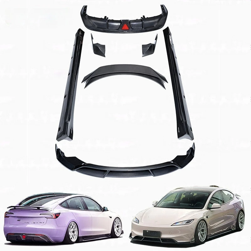 2023 New Model 3 BTC Style Carbon Fiber Body Kit Front Lip Side Skirts Rear Diffuser Spoiler Modified Exterior Accessories