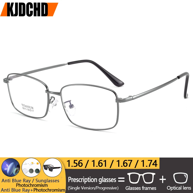 

KJDCHD Titanium Alloy Glasses Frame Ultralight Optical Prescription Eyeglass Men Women 2025 New Myopia Square Multifocal Eyewear