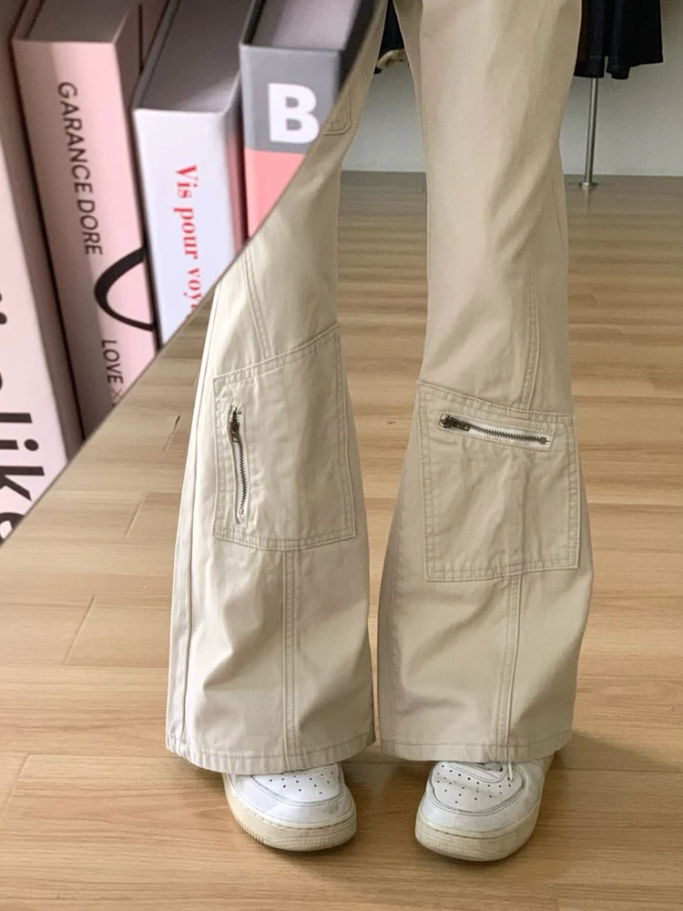 

Джинсы-клеш с высокой талией для женщин, осенне-зимние, модные, длинные брюки, широкие штанины, дизайн «нож», повседневные, стильные, джинсовые брюки