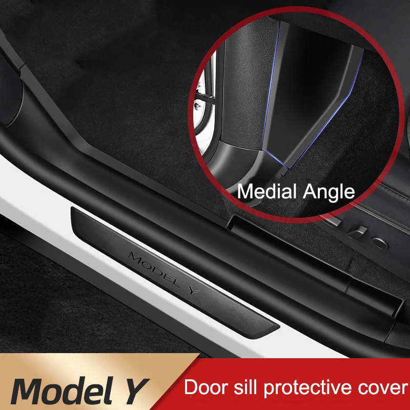 Per Tesla ModelY/3 2017-2022 anteriore Built-in soglia striscia Boot Guard tronco porta davanzale protezione davanzale della porta TPE copertura