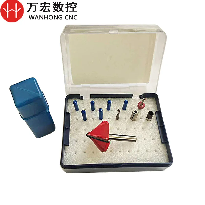 Инструменты для резьбы с плоским дном с ЧПУ, 12 шт., наборы, гравировальный бит, полировальный фрезерный станок