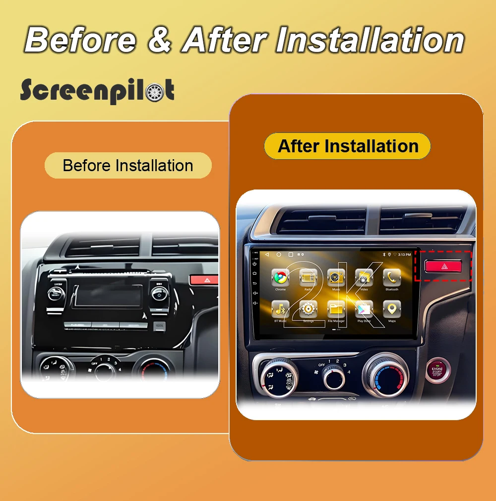 Android 16 Car Radio For Honda Fit Jazz GK5 2014 2015 2016-2017 2K QLED Multimedia Video Player Navigation GPS NO 2DIN 8 Core 5G
