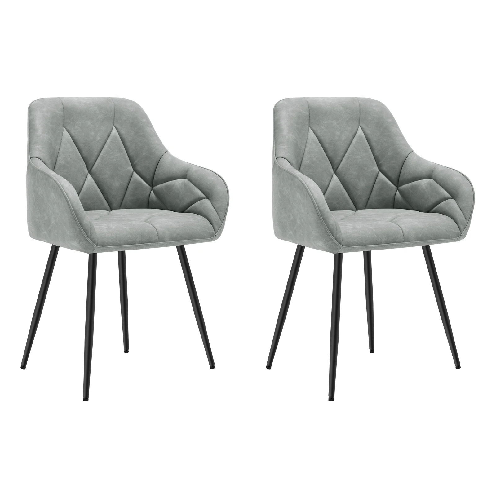WOLTU 2PCS/Set Dining Room Chairs Kitchen Chairs with Armrests Backrest Ergonomic Upholstered for Living Room Lounge